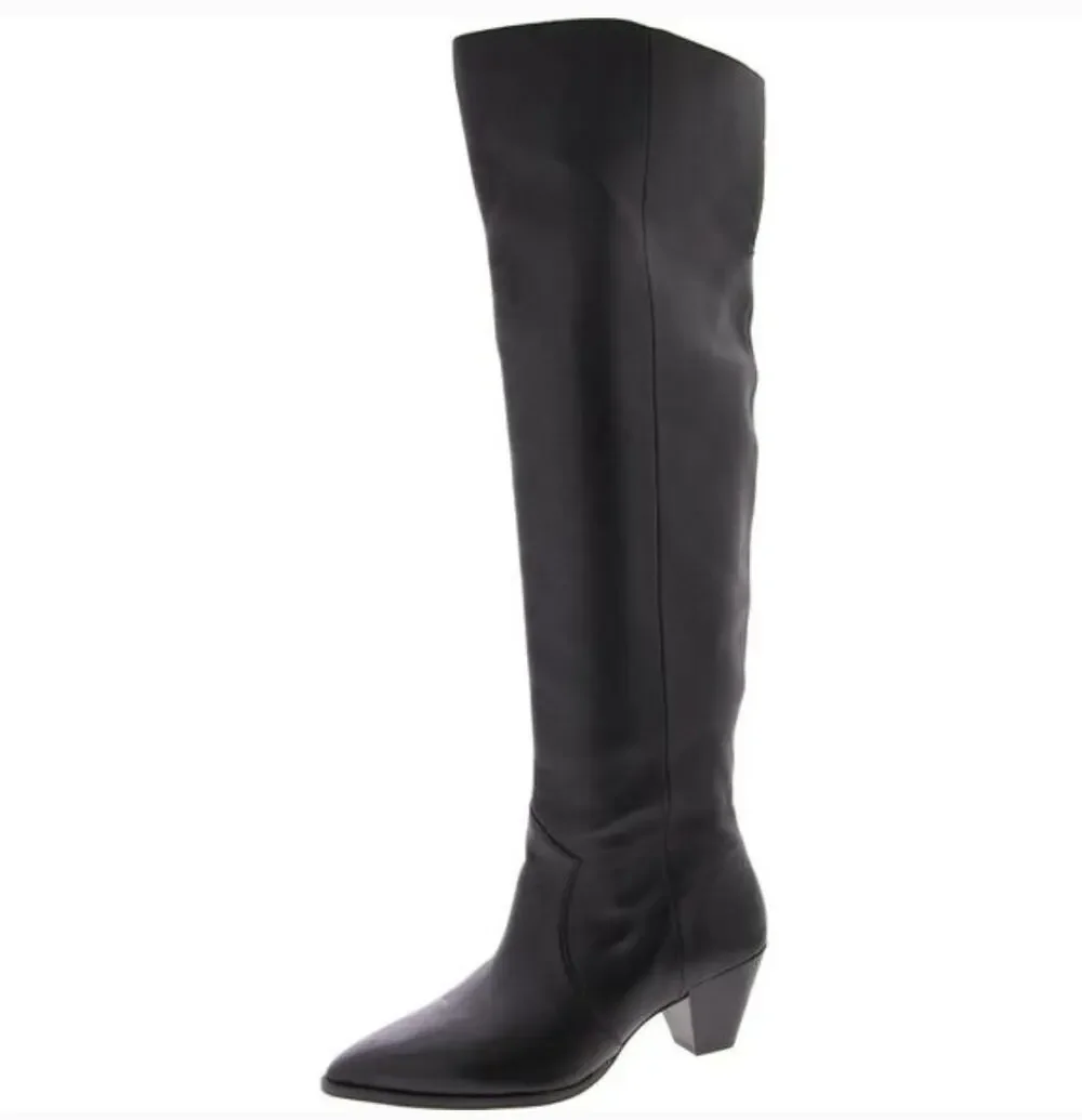 Vince Camuto Sewinny Over the Knee Boots 6 Black NWOT Wide Calf Tall Heel Glam